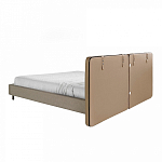 Кровать двуспальная серая с изголовьем из экокожи и ткани Modern Look варинант исполнения - 2 | Loft Concept в Твери