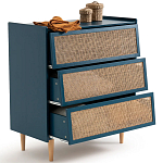 Комод с 3-мя ящиками из ротанга Blais Deep Blue Wicker Furniture варинант исполнения - 4 | Loft Concept в Твери