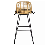 Стул барный с ротанговым плетением Half Bar Chair with Wicker без подлокотников варинант исполнения - 3 | Loft Concept в Твери