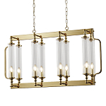 Люстра прямоугольная с 8-ю стеклянными плафонами цилиндрической формы Jeanette варинант исполнения - 1 | Loft Concept в Твери