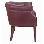 Кресло низкое из натуральной кожи на 4-х деревянных ножках из массива бука Chloe Leather Armchair vine варинант исполнения - 2 | Loft Concept в Твери