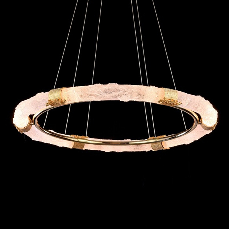 Люстра в форме кольца с золотым декором Warm Heavenly Light Золотой Прозрачный в Твери | Loft Concept 