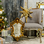 Зеркало настенное в ажурной раме золотого цвета с эффектом старины Classic Ornament Mirror варинант исполнения - 2 | Loft Concept в Твери