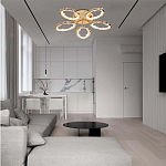 Потолочная люстра с 5-ю светодиодными лампами с золотистым каркасом Ring of Fire варинант исполнения - 1 | Loft Concept в Твери