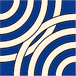 Дизайнерская плитка с узором Круги синяя варинант исполнения - 2 | Loft Concept в Твери