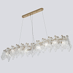 Линейная люстра с декором из текстурированного стекла Textured Glass Linear Chandelier 8 варинант исполнения - 2 | Loft Concept в Твери