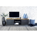 ТВ-тумба из металла и столешницей из массива дуба Metal Wood TV-Stand варинант исполнения - 5 | Loft Concept в Твери