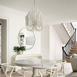 Люстра белая с несколькими ярусами деревянных палочек Bright Wooden Chandelier варинант исполнения - 6 | Loft Concept в Твери