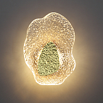 Бра с рельефным волнообразным стеклянным плафоном и вставкой из мрамора Liquid Stone варинант исполнения - 4 | Loft Concept в Твери