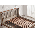 Кровать двуспальная с мягким изголовьем Moon Walnut Bed варинант исполнения - 9 | Loft Concept в Твери