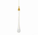 Подвесной светильник с плафоном в форме капли на золотистом каркасе Raindrop варинант исполнения - 2 | Loft Concept в Твери