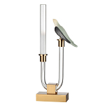 Настольная лампа с прозрачной трубкой и декоративной фигуркой птицы на бронзовой подставке Ganthea варинант исполнения - 1 | Loft Concept в Твери