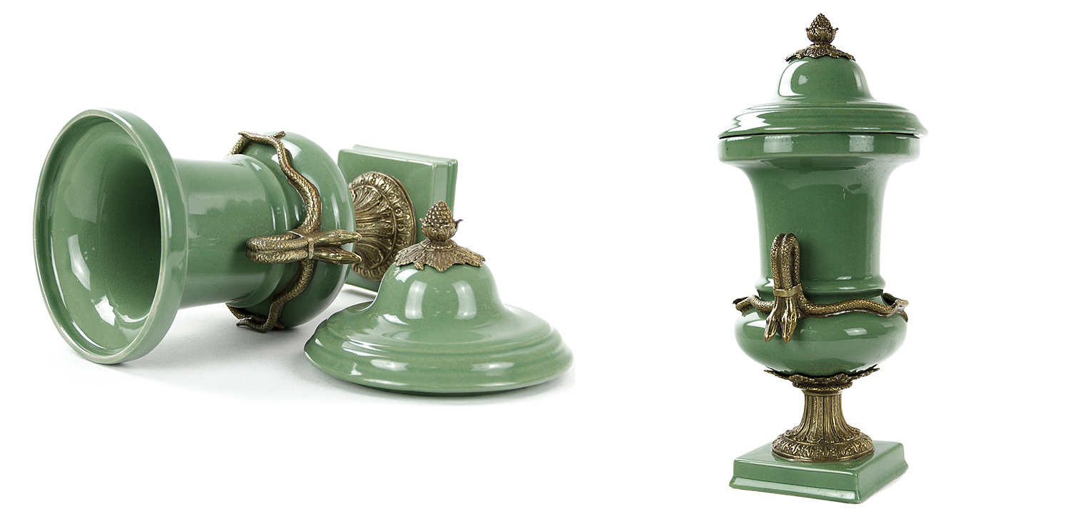 Ваза Selenia Green Vase Bronze Serpents Ваза Selenia Green Vase Bronze Serpents - Loft-Concept в Твери