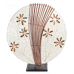 Настольная лампа из перламутра и дерева на подставке Indonesian Shell Flower варинант исполнения - 3 | Loft Concept в Твери