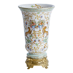 Ваза из фарфора на бронзовом основании Turquoise Blooming Garden варинант исполнения - 1 | Loft Concept в Твери