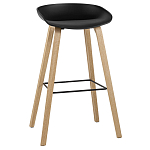 Барный стул на ножках из натурального дерева Boras Black варинант исполнения - 1 | Loft Concept в Твери