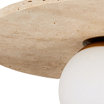 Потолочный светильник из травертина с плафоном из белого матового стекла Marble Glow варинант исполнения - 1 | Loft Concept в Твери