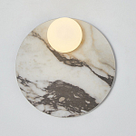 Бра круглое с каменным основанием и плафоном из стекла Shaw Marble Lighting варинант исполнения - 1 | Loft Concept в Твери