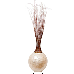 Торшер из перламутра на металлическом каркасе Indonesian Comet варинант исполнения - 3 | Loft Concept в Твери