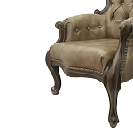 Кресло кожаное с мягкими подлокотниками на 4-х деревянных ножках Evelyn Classical Armchair варинант исполнения - 4 | Loft Concept в Твери