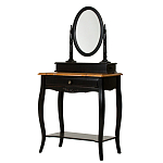 Трельяж черный из массива березы с зеркалом и ящиком Vintage варинант исполнения - 1 | Loft Concept в Твери