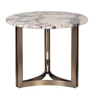 Столик журнальный с круглой мраморной столешницей Unique Stone Design