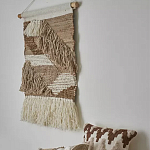 Панно из шерсти и хлопка с узором Beige Calista Cascade варинант исполнения - 4 | Loft Concept в Твери