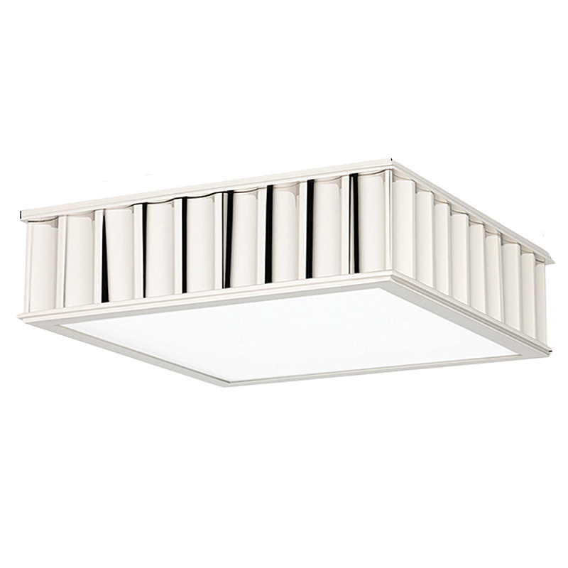 Потолочный светильник квадратный с гофрированным серебрянным абажуром Millennium Серебряный Белый в Твери | Loft Concept 