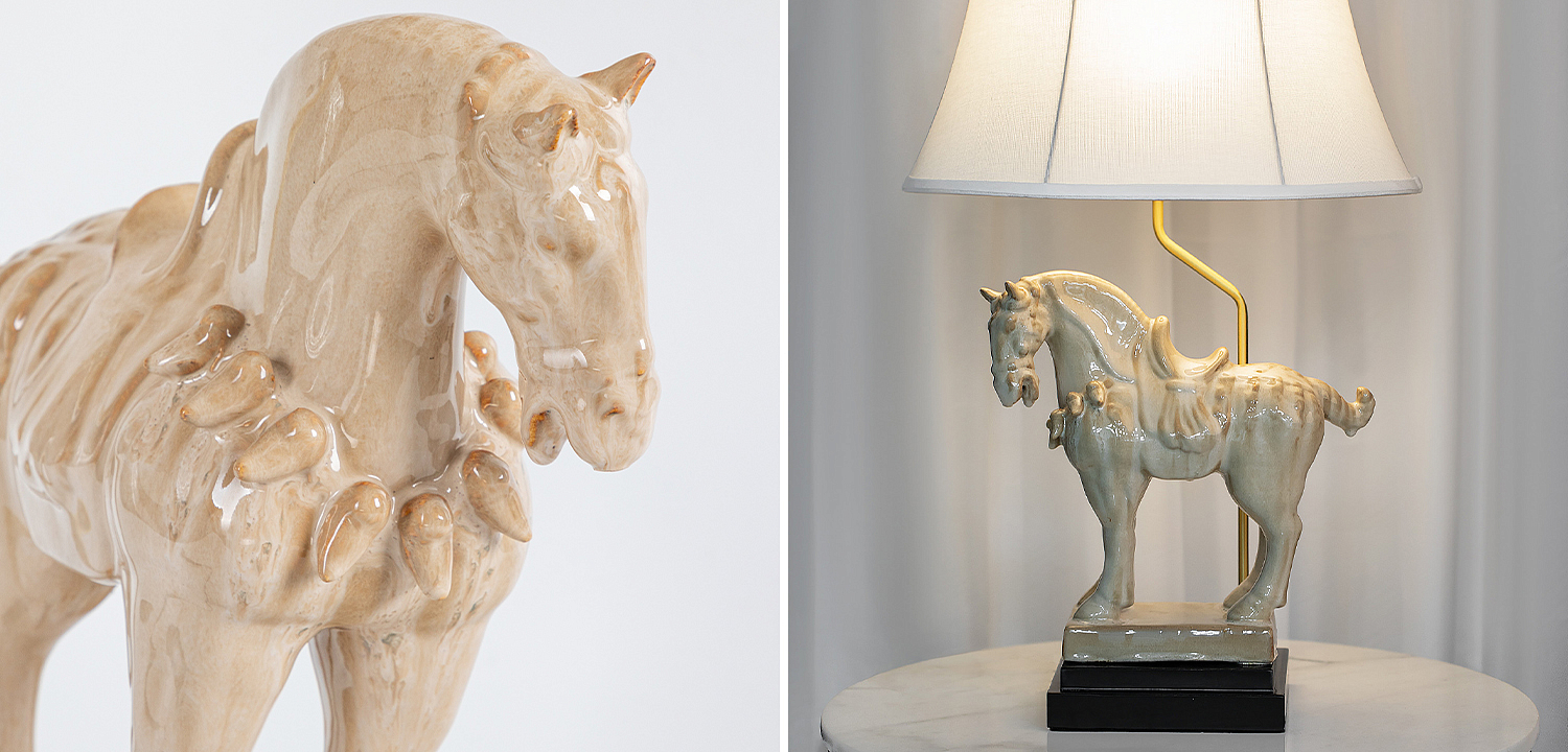 Настольная лампа Dynasty Tang Horse Sculpture Lampshade Настольная лампа Dynasty Tang Horse Sculpture Lampshade - Loft-Concept в Твери