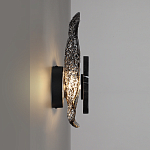 Бра с волнообразным стеклянным плафоном и вставкой из мрамора Liquid Stone варинант исполнения - 12 | Loft Concept в Твери