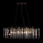 Люстра подвесная прямоугольная с бронзовыми акцентами и прозрачными стеклянными каплями Droplet Chandelier варинант исполнения - 2 | Loft Concept в Твери