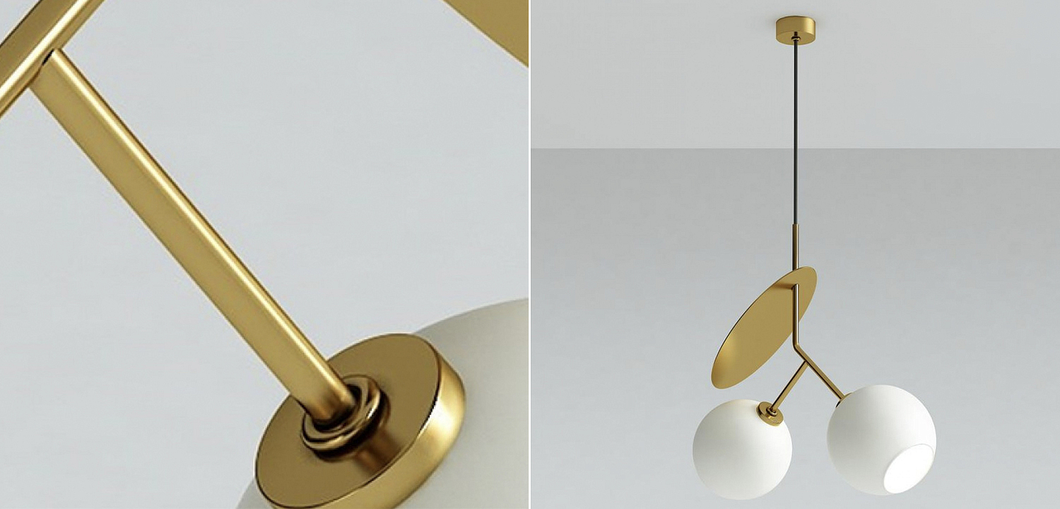 Подвесной светильник Cherry Pendant Double Gold Подвесной светильник Cherry Pendant Double Gold - Loft-Concept в Твери