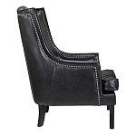 Кресло из натуральной кожи на 4-х деревянных ножках из массива бука Daniel Leather Armchair black варинант исполнения - 2 | Loft Concept в Твери