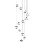 Люстра каскадная с прозрачными шарообразными плафонами Crystal Globule варинант исполнения - 1 | Loft Concept в Твери