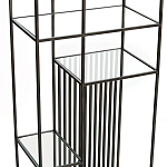 Стеллаж из металла и стекла Menzie Black Stripes Metal Rack варинант исполнения - 3 | Loft Concept в Твери