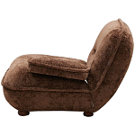 Кресло без подлокотников коричневое ну круглых деревянных ножках Loup Plush Armchair Brown варинант исполнения - 2 | Loft Concept в Твери
