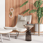 Бра с белым плафоном в форме восьмерки и круглым основанием Luke Lampco Tracer Lamp варинант исполнения - 6 | Loft Concept в Твери