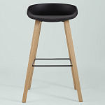 Барный стул на ножках из натурального дерева Boras Black варинант исполнения - 3 | Loft Concept в Твери