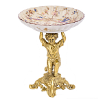 Чаша с цветочным орнаментом на ножке в виде бронзового ангела Eden Garden варинант исполнения - 1 | Loft Concept в Твери