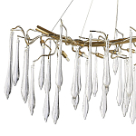Линейная люстра с хрустальными подвесками в виде капель Droplet Crystal Gold Linear Chandelier 12 варинант исполнения - 2 | Loft Concept в Твери