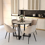 Стол обеденный раздвижной со столешницей бежевый мрамор Magali варинант исполнения - 4 | Loft Concept в Твери