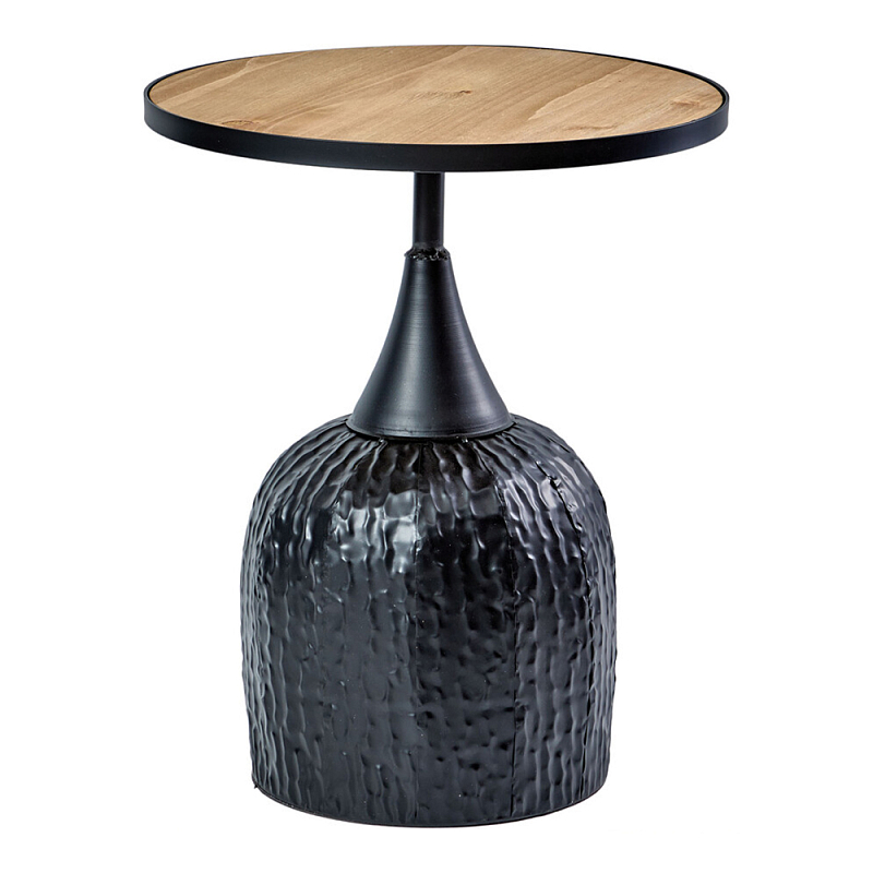 Приставной столик с факутрным черным основанием Ethiopia Кремовый Черный в Твери | Loft Concept 