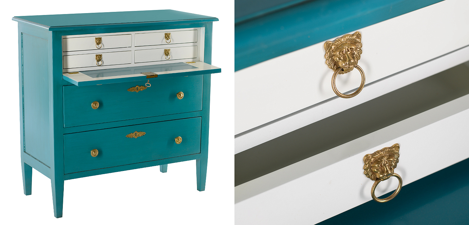 Комод L.XV CHEST OF DRAWERS Moreau Бирюзовый Комод L.XV CHEST OF DRAWERS Moreau Бирюзовый - Loft-Concept в Твери
