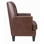 Кресло из натуральной кожи c мягкими подлокотниками на 4-х деревянных ножках из массива бука Joseph Armchair brown варинант исполнения - 2 | Loft Concept в Твери