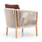 Дизайнерское уличное кресло из массива дерева с веревочной спинкой BOBOLI Armchair варинант исполнения - 4 | Loft Concept в Твери