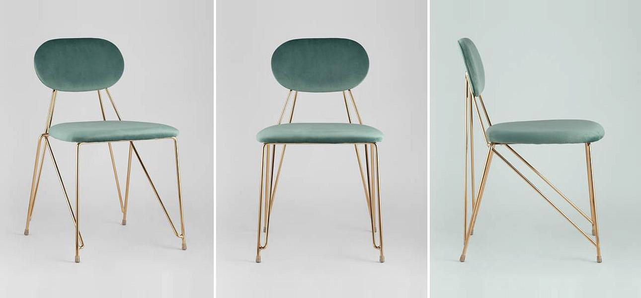 Стул Alice Chair Велюр Мятный цвет Стул Alice Chair Велюр Мятный цвет - Loft-Concept в Твери