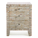 Тумбочка прикроватная Bogense Bone Inlay Bedside Beige варинант исполнения - 4 | Loft Concept в Твери