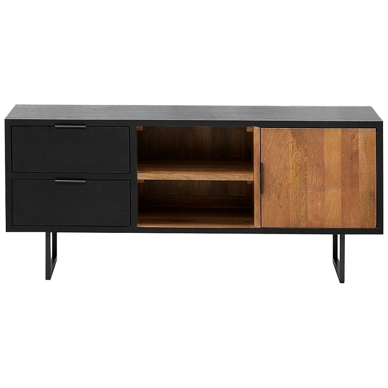 Длинный комод Joaquin Wooden Chest of Drawers Черный Древесина Длинный комод Joaquin Wooden Chest of Drawers Черный Древесина в Твери | Loft Concept