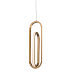 Подвесной светильник золотого цвета с двумя вытянутыми овальными рамками в форме скрепки Eurofase варинант исполнения - 1 | Loft Concept в Твери