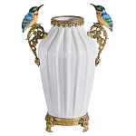 Ваза белого цвета из фарфора с птичкми White Garden варинант исполнения - 1 | Loft Concept в Твери